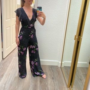 Urban Outfitters black/white/purple jumpsuit